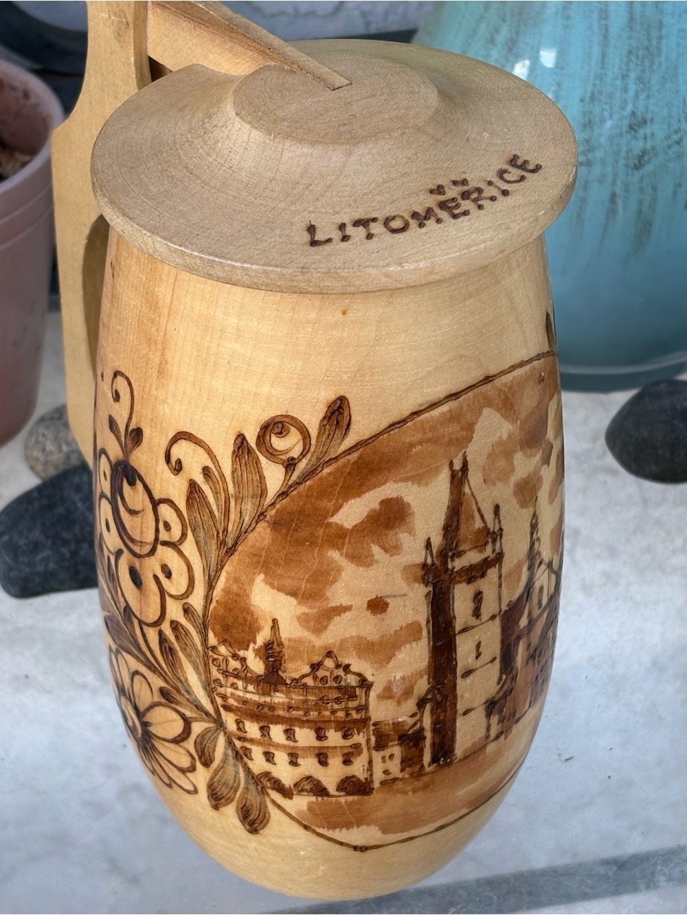 Vintage Swedish Hand Made wooden Swedish Beer Mug